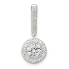 Sterling Silver CZ Halo Dangle Pendant