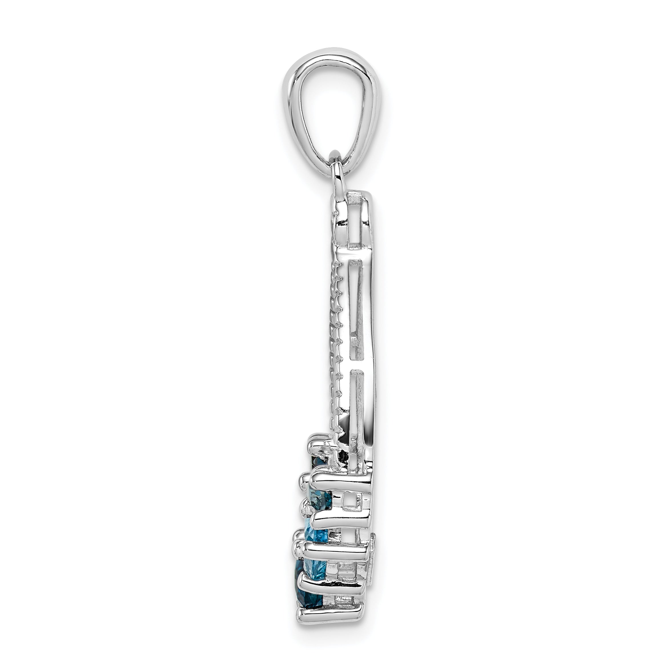 Sterling Silver Rhod-plat London blue and LB topaz Pendant Secondary image