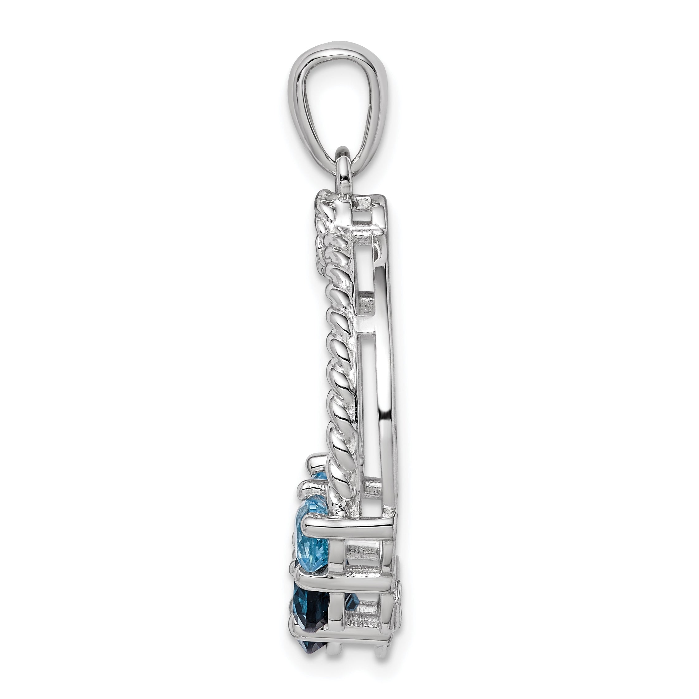 Sterling Silver Rhod-plat London blue and LB topaz Pendant Secondary image