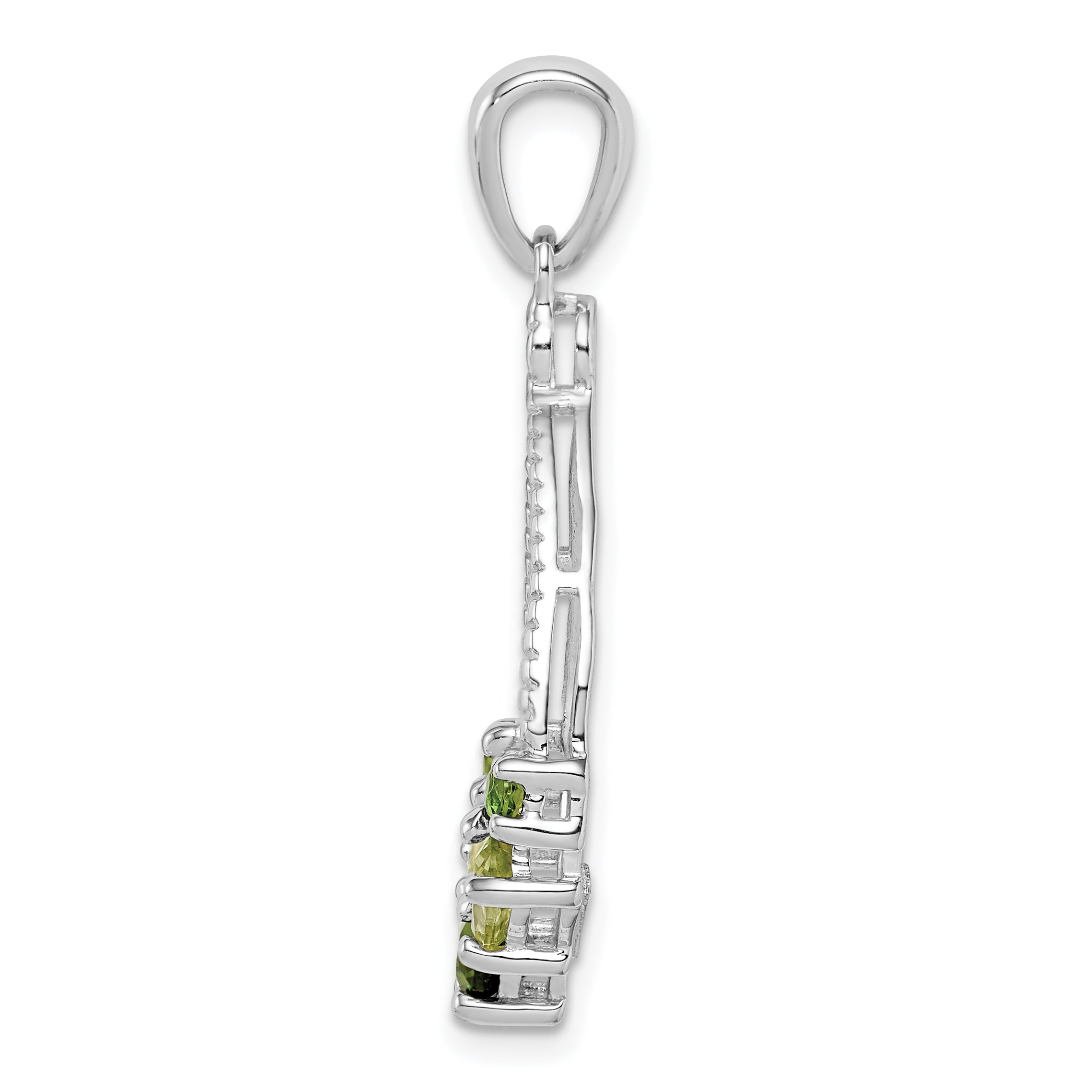 Sterling Silver Rhodium Plated Chrome Diopside and Peridot Pendant Secondary image