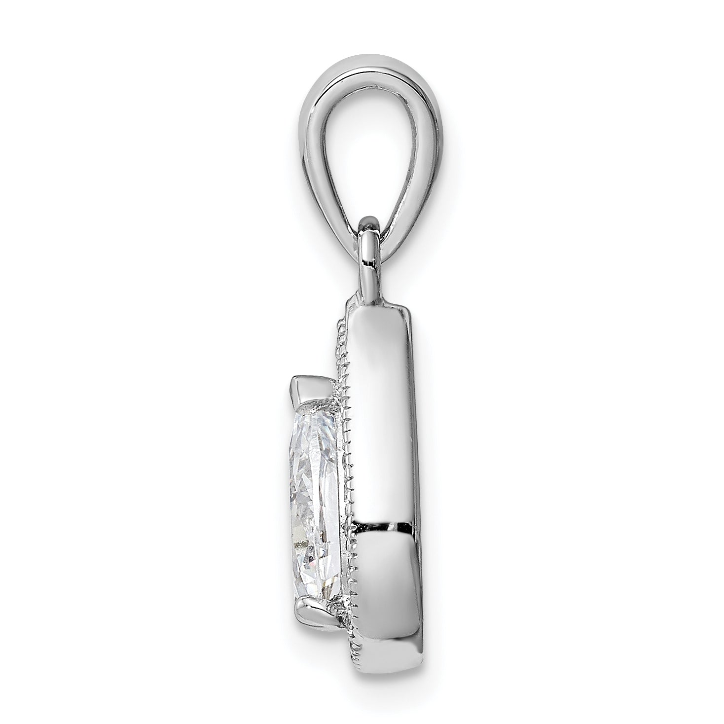 Sterling Silver Rhodium Plated CZ Pendant Secondary image