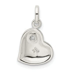 Sterling Silver CZ Heart Pendant