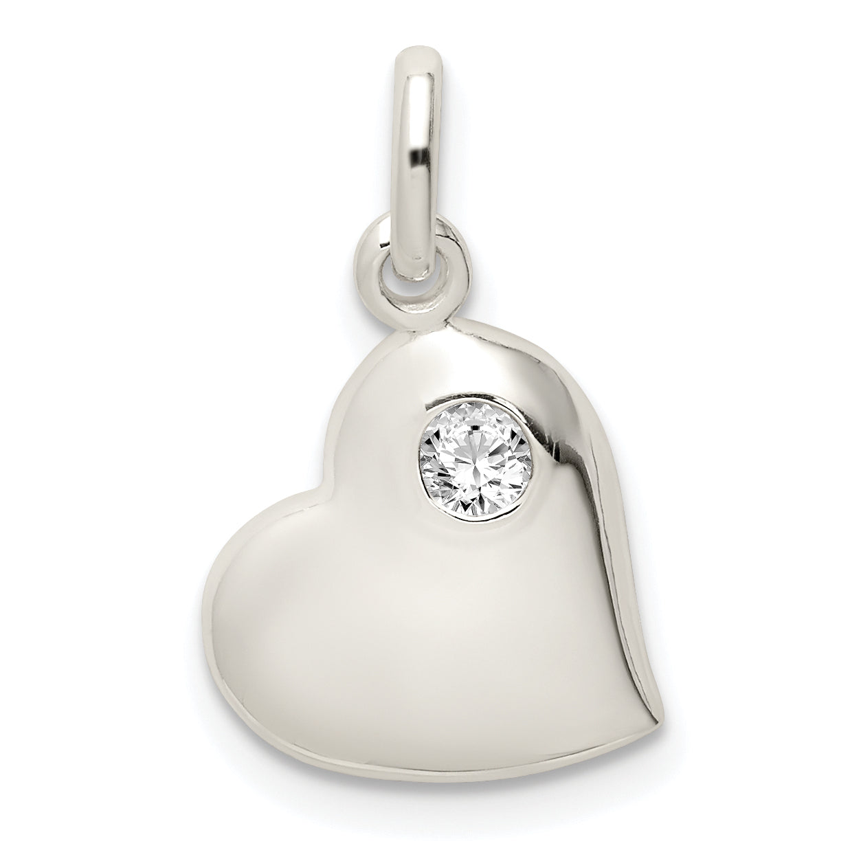 Sterling Silver CZ Heart Pendant Main image