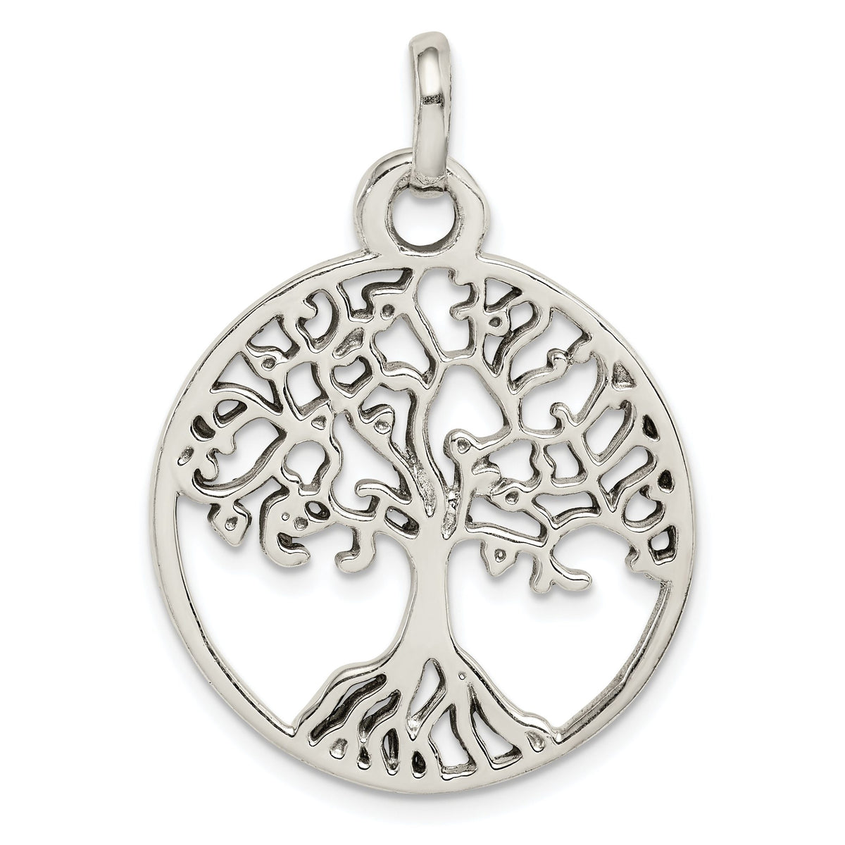 Tree of Life Pendant in Sterling Silver, 28mm - Sophia Jewelers Main image