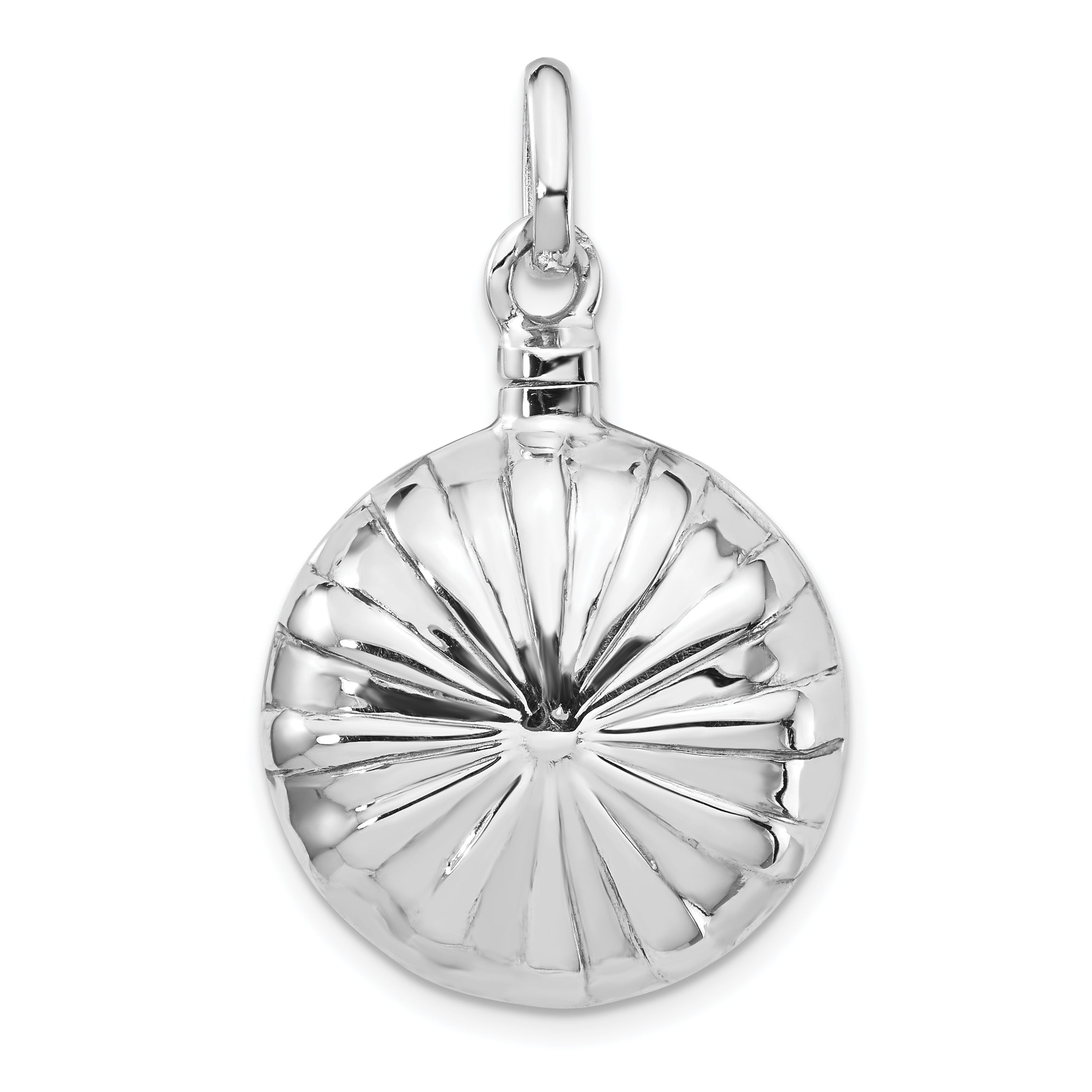 Sterling Silver Rhodium-plated Puffed Ash Holder Pendant Main image