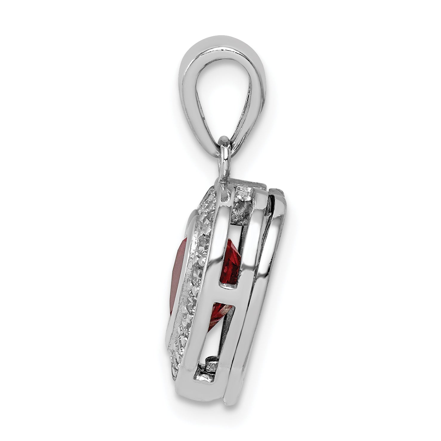 Sterling Silver Rhodium Plated Interchangeable CZ Heart Pendant Secondary image