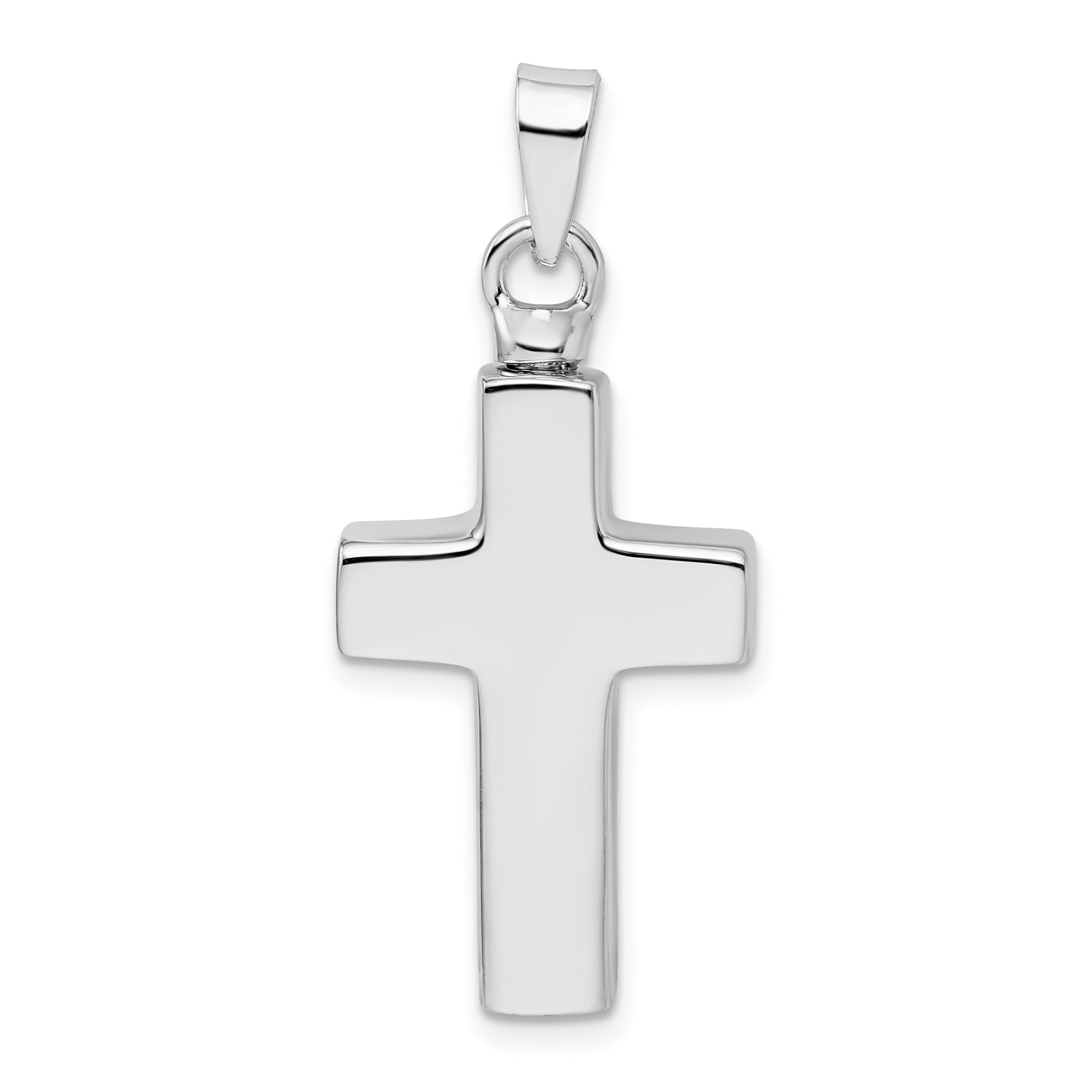 Sterling Silver Rhodium-plated Enameled Cross Ash Holder Pendant