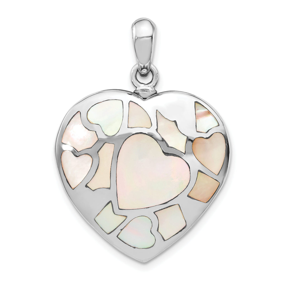 Mother of Pearl Ash Holder Pendant in Sterling Silver, 25mm - Sophia Jewelers Main image