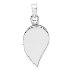 Sterling Silver Rhodium-plated Enameled Angel Wing Ash HolderPendant