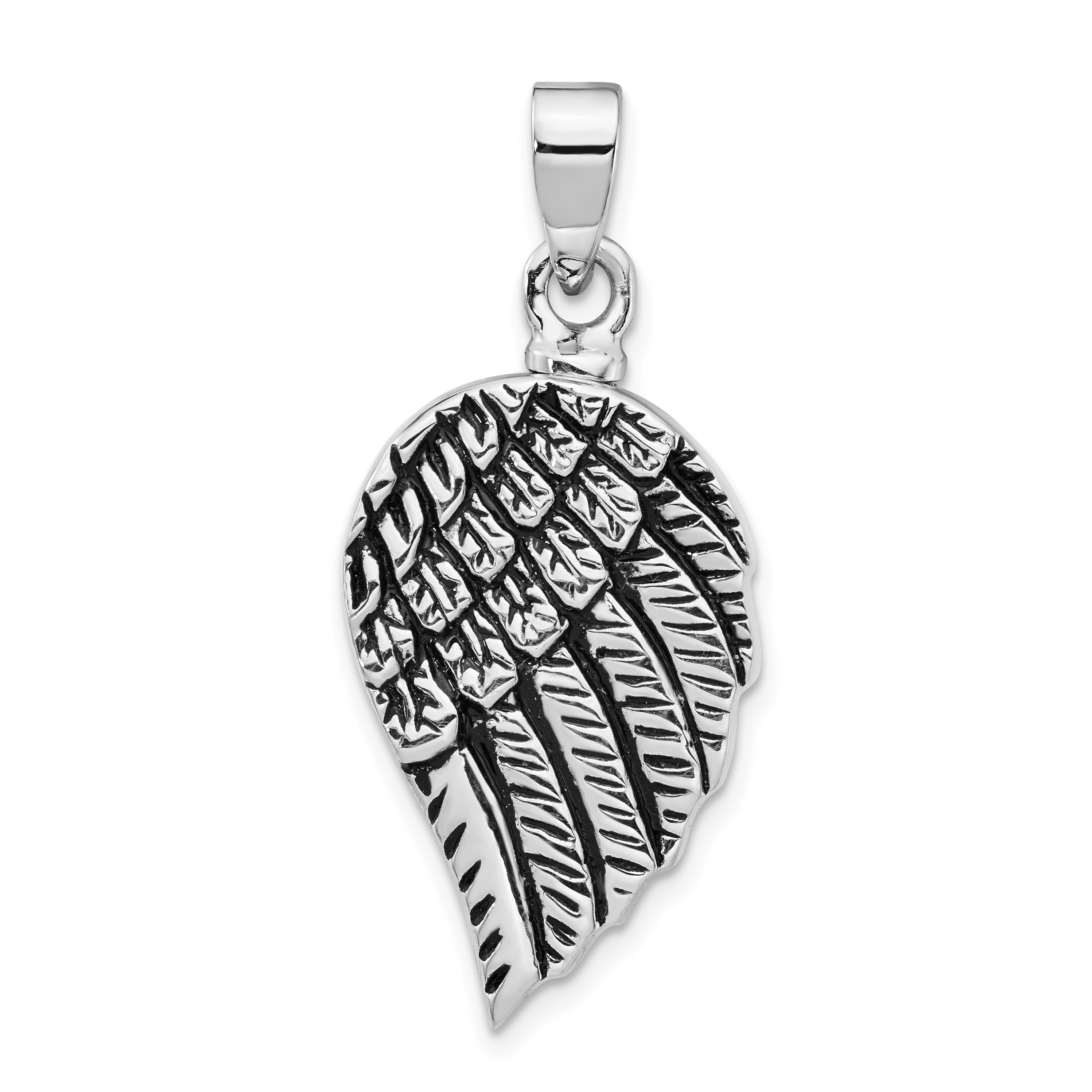 Sterling Silver Rhodium-plated Enameled Angel Wing Ash HolderPendant Main image