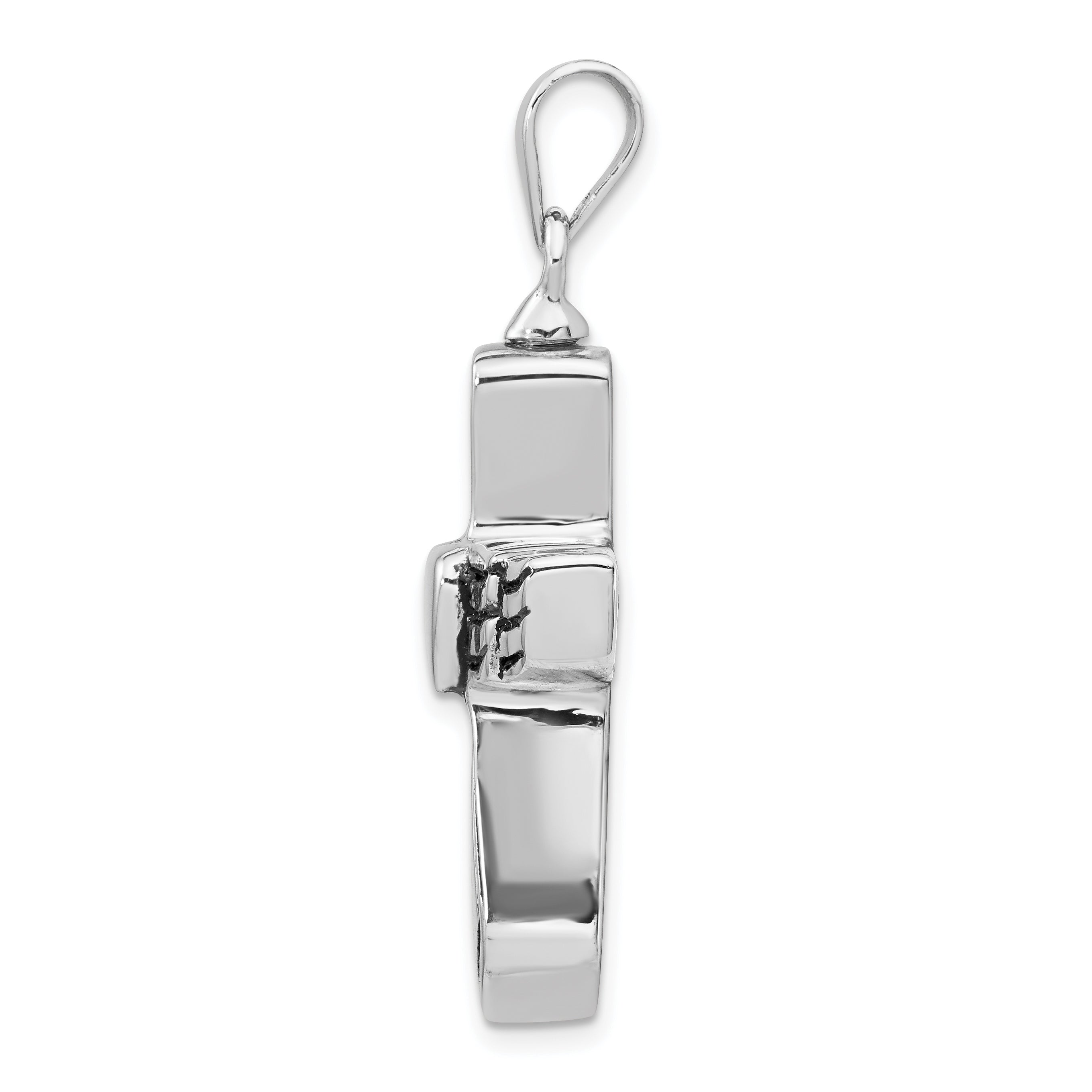 Sterling Silver Rhodium-plated Antiqued Cross w/Heart Ash HolderPenda Secondary image