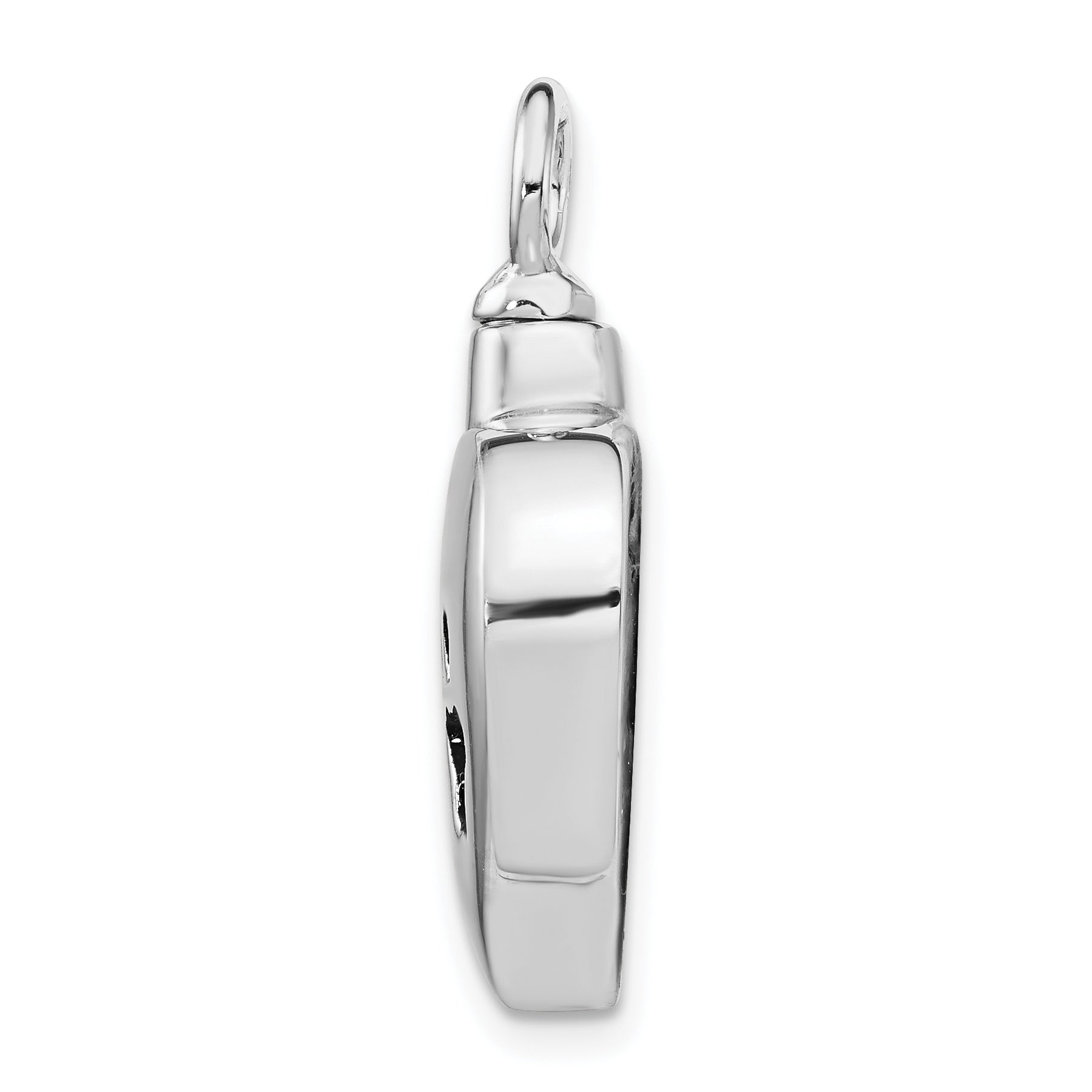 Sterling Silver Rhodium-plated Enameled Paw Prints Heart Ash Holder Secondary image