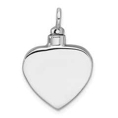 Sterling Silver Rhodium-plated Enameled Paw Prints Heart Ash Holder