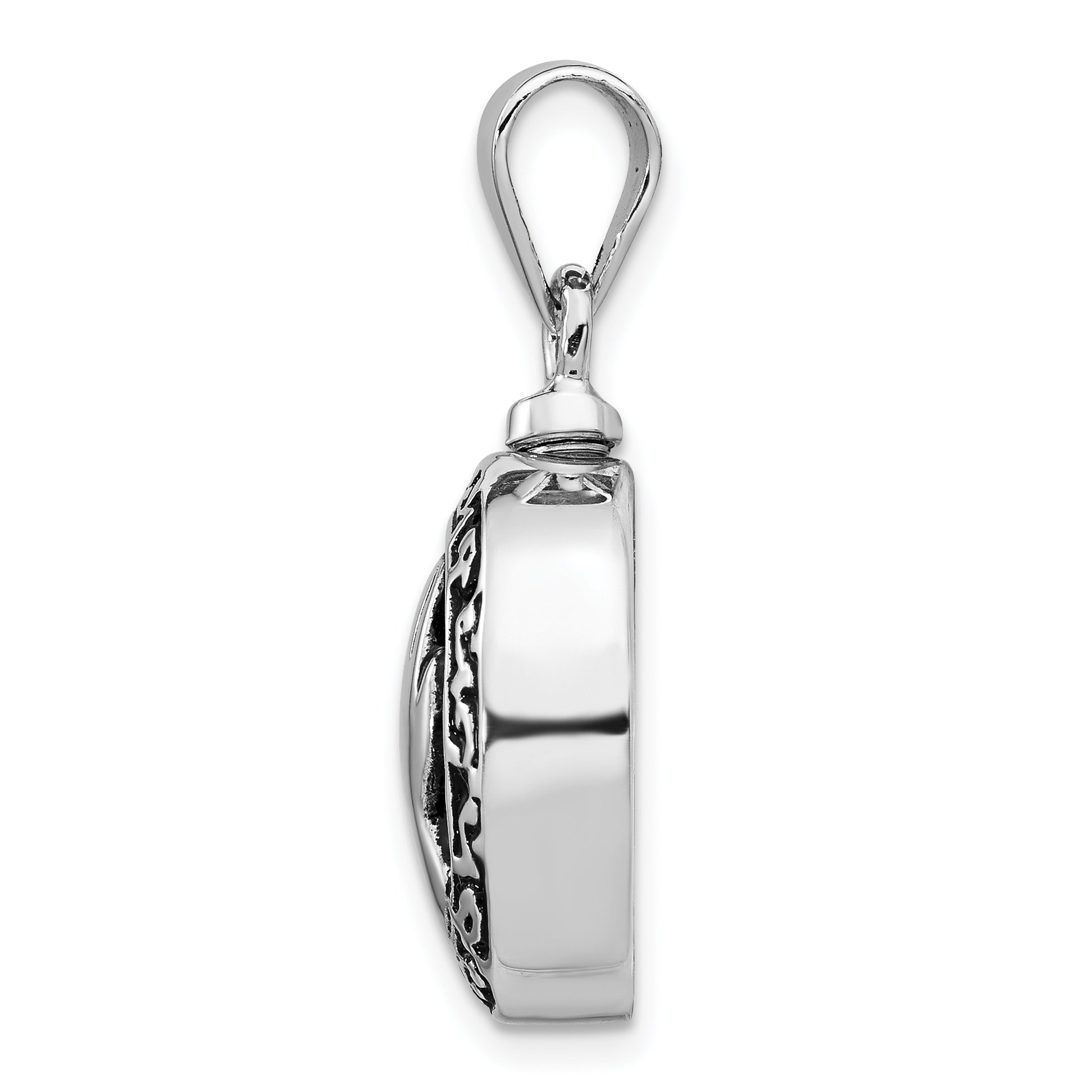 Sterling Silver Rhodium-plated Enameled Praying Hands Ash Holder Pendant Secondary image