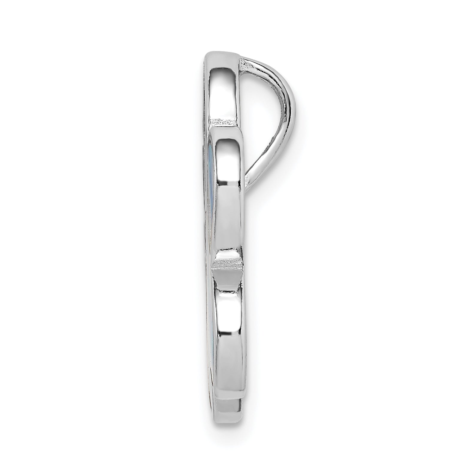 Sterling Silver Rhodium-plated Created Opal Inlay Paw Print Chain Slide Secondary image