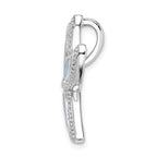 Sterling Silver Rhodium-plated Created Blue Opal Starfish Slide