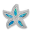 Sterling Silver Rhodium-plated Created Blue Opal Starfish Slide