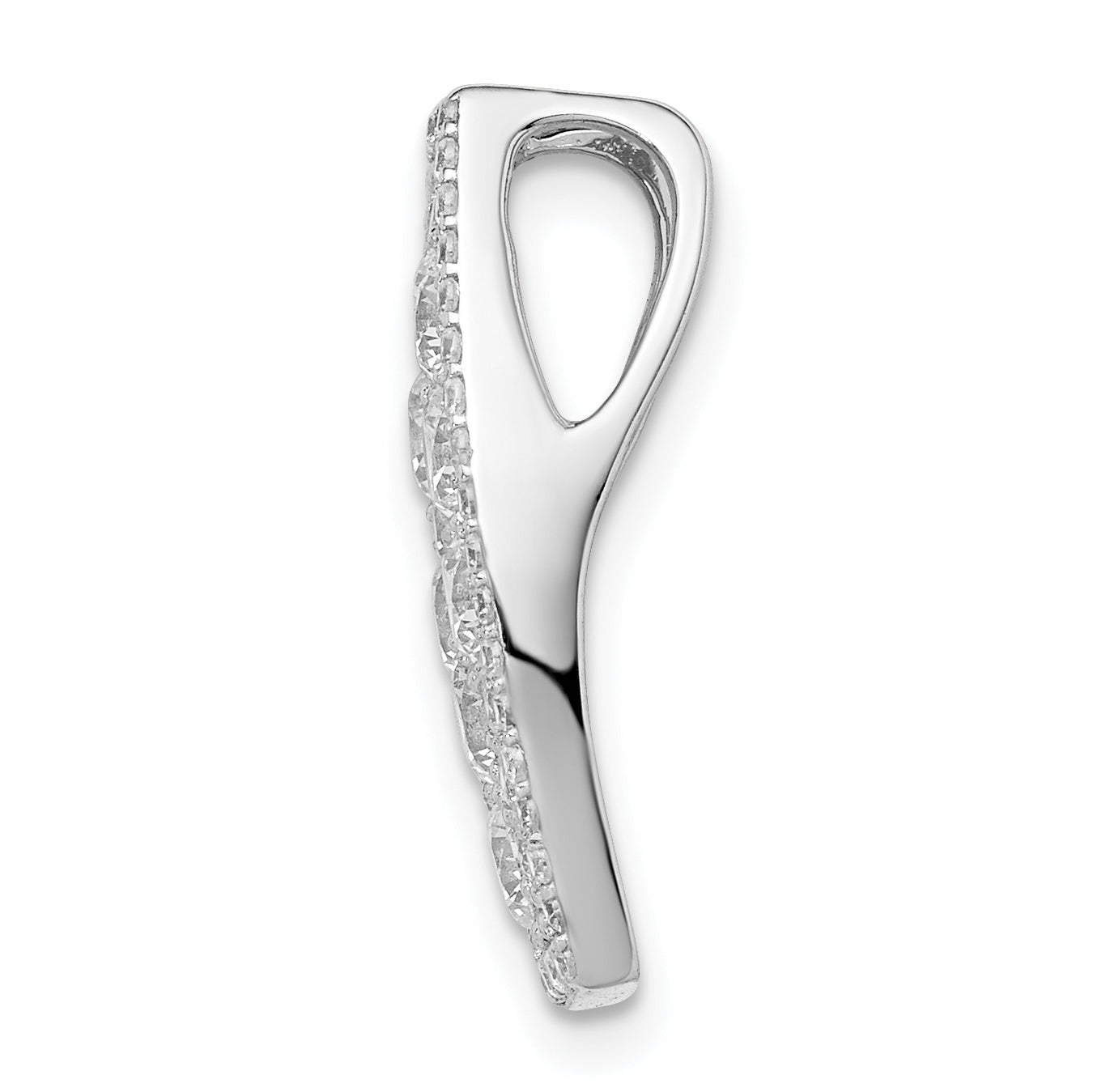 Sterling Silver Rhodium-plated CZ Slide Secondary image