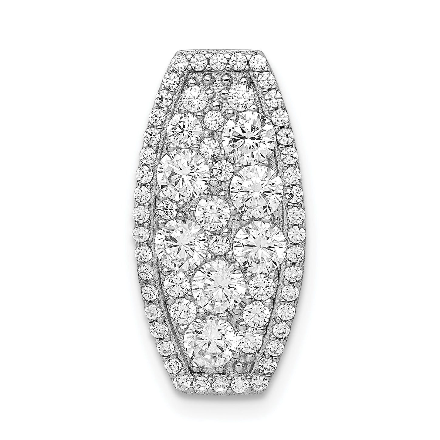 Sterling Silver Rhodium-plated CZ Slide Main image