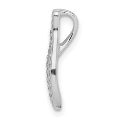 Sterling Silver Rhodium Plated CZ Wishbone Slide