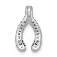 Sterling Silver Rhodium Plated CZ Wishbone Slide