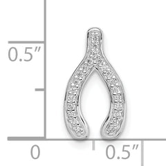 Sterling Silver Rhodium Plated CZ Wishbone Slide