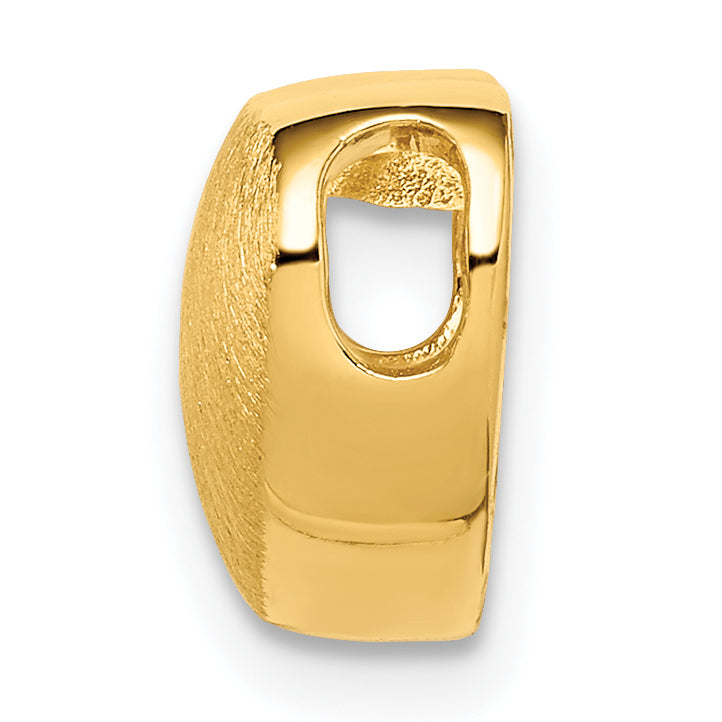 Sterling Silver Gold-plated Scratch Finish Heart Chain Slide Secondary image