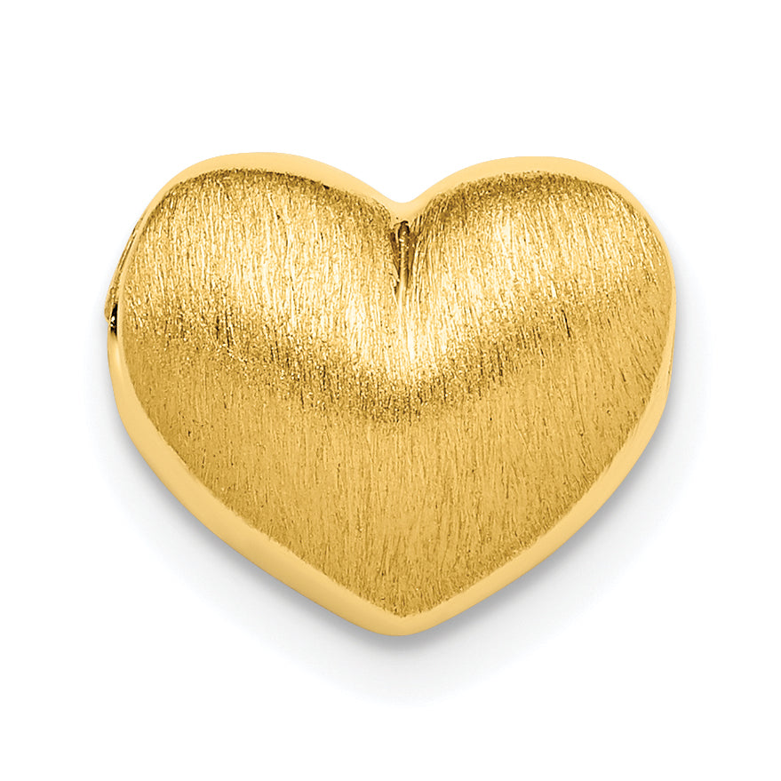 Sterling Silver Gold-plated Scratch Finish Heart Chain Slide Main image