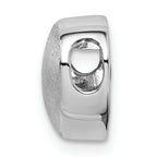 Sterling Silver Rhodium-plated Scratch Finish Heart Chain Slide