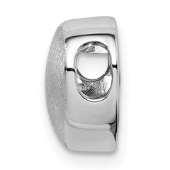 Sterling Silver Rhodium-plated Scratch Finish Heart Chain Slide