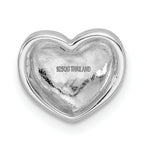 Sterling Silver Rhodium-plated Scratch Finish Heart Chain Slide