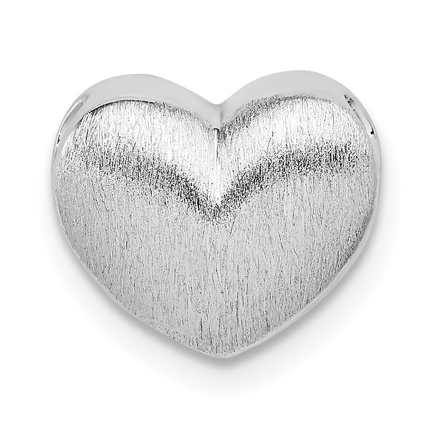 Sterling Silver Rhodium-plated Scratch Finish Heart Chain Slide Main image