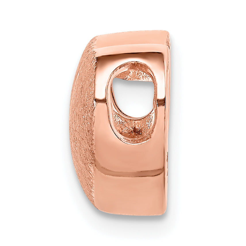 Sterling Silver Rose Gold-plated Scratch Finish Heart Chain Slide Secondary image