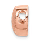 Sterling Silver Rose Gold-plated Scratch Finish Heart Chain Slide