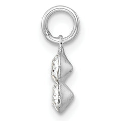 Sterling Silver RH-plated Crystal 3-stone Pendant