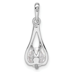 Sterling Silver Rhodium-plated CZ Pendant