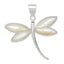Sterling Silver White Shell Dragonfly Pendant