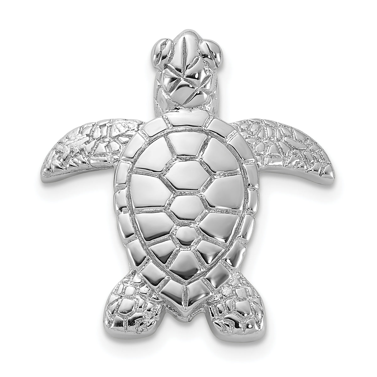 Sterling Silver Rhodium-plated Turtle Pin