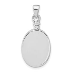 Sterling Silver Rhodium-plated Enamel Oval with Dog Ash Holder Pendant