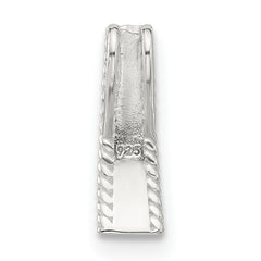 Sterling Silver E-coated Textured Edge Chain Slide