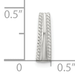 Sterling Silver E-coated Textured Edge Chain Slide