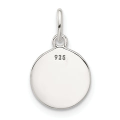 Sterling Silver E-coated Textured Circle Charm