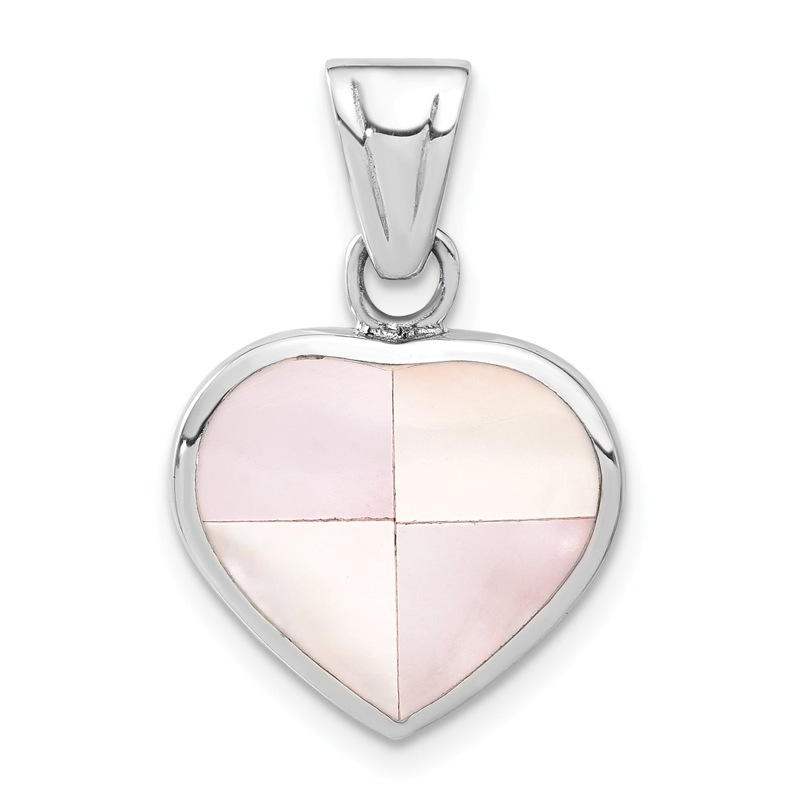 Sterling Silver White Shell Heart Pendant Main image