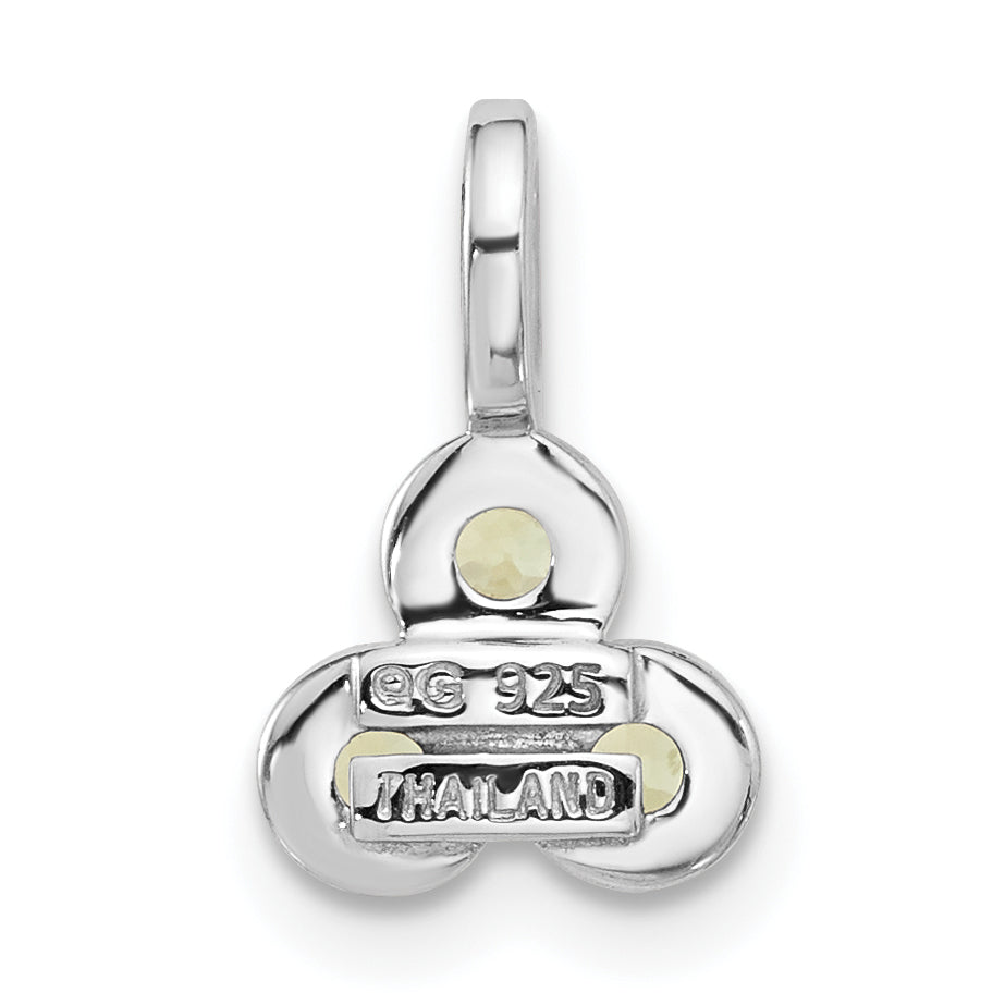 Sterling Silver Rhodium-plated Peridot Pendant