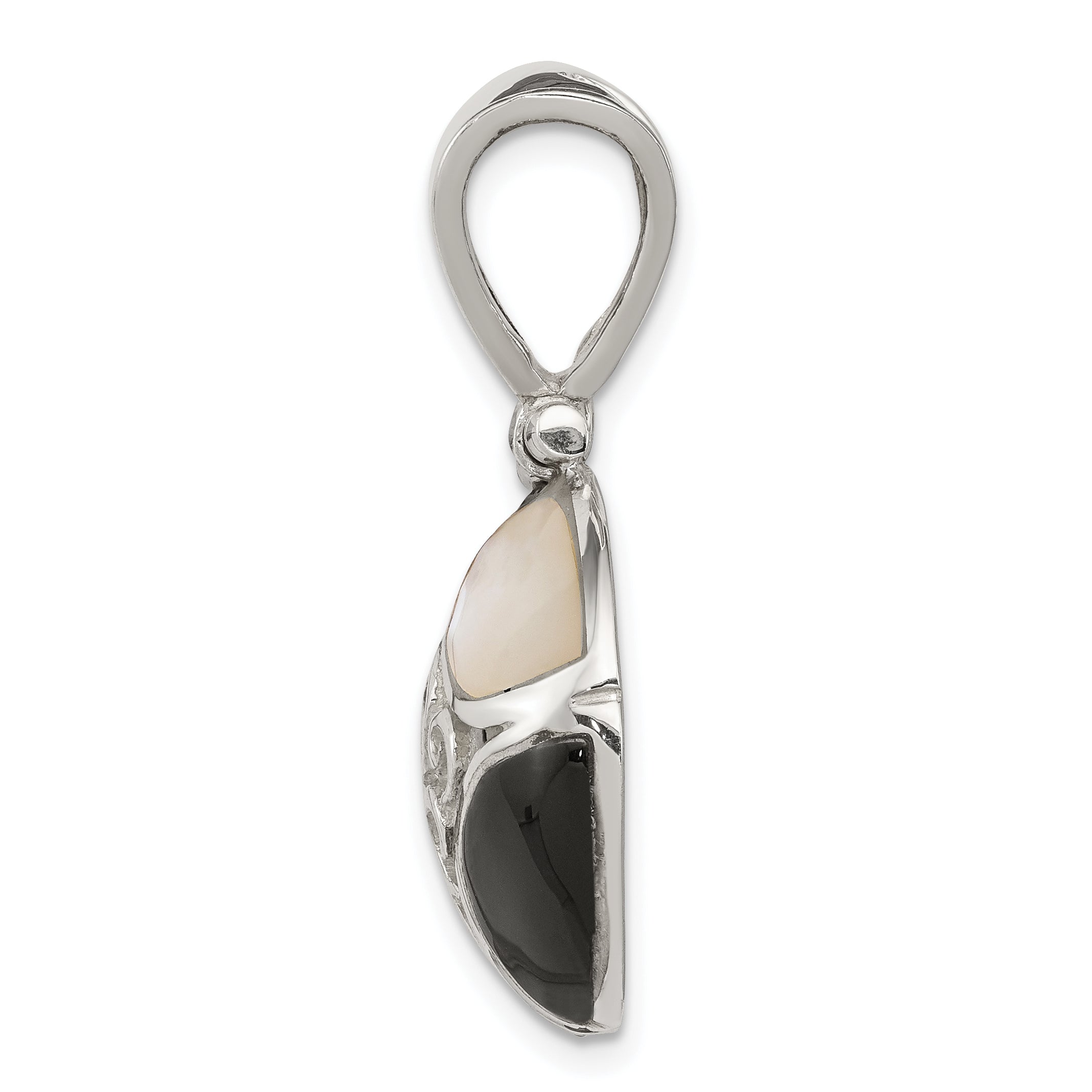 Sterling Silver Black Onyx & Mother Of Pearl Pendant Secondary image