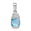 Sterling Silver Rhodium-plated Blue CZ Pendant