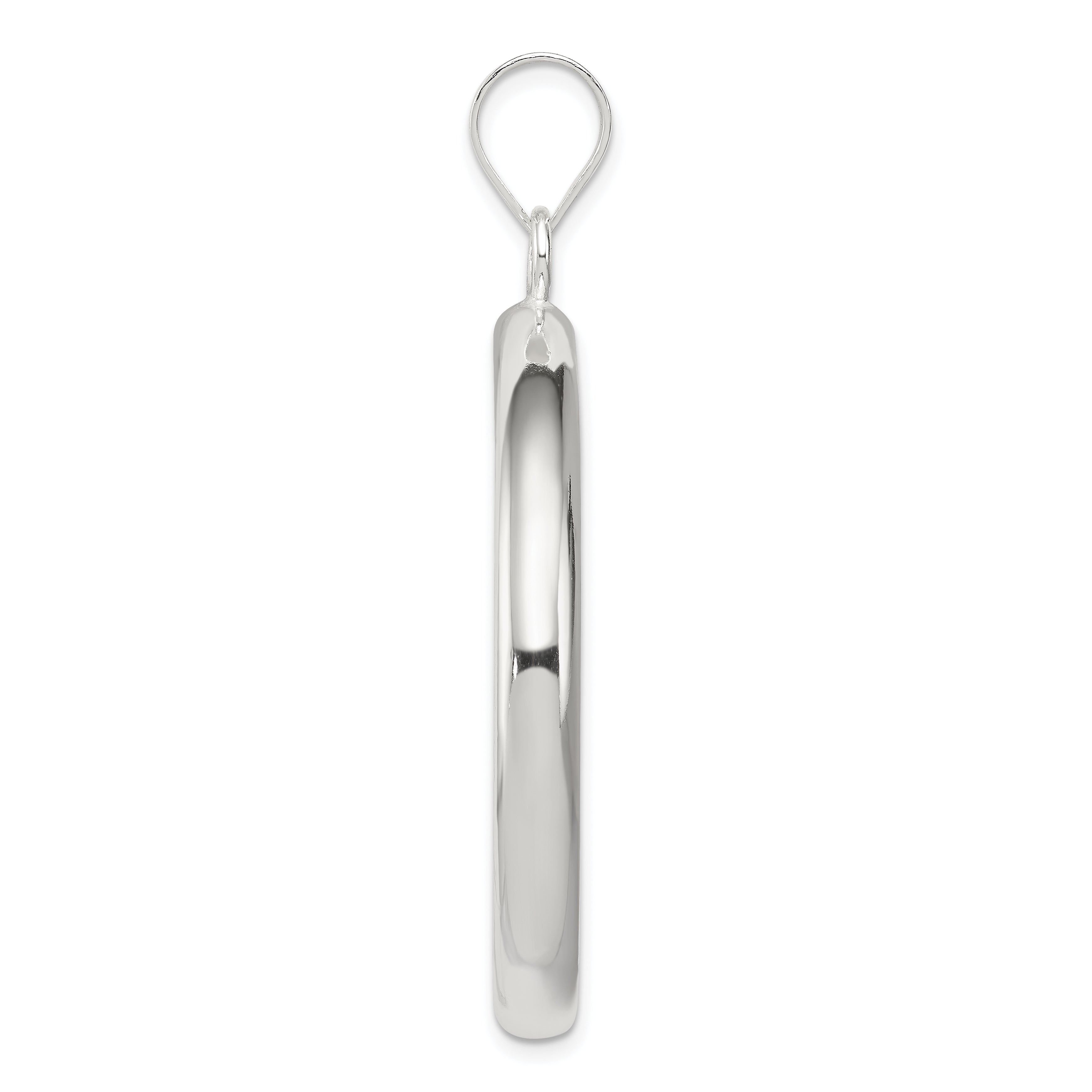 Sterling Silver Rhodium-plated Circle Pendant Secondary image