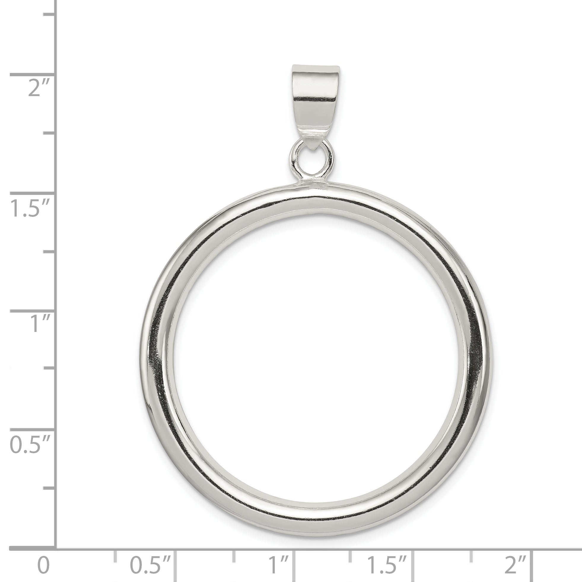 Sterling Silver Rhodium-plated Circle Pendant