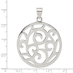 Sterling Silver Fancy Round Pendant