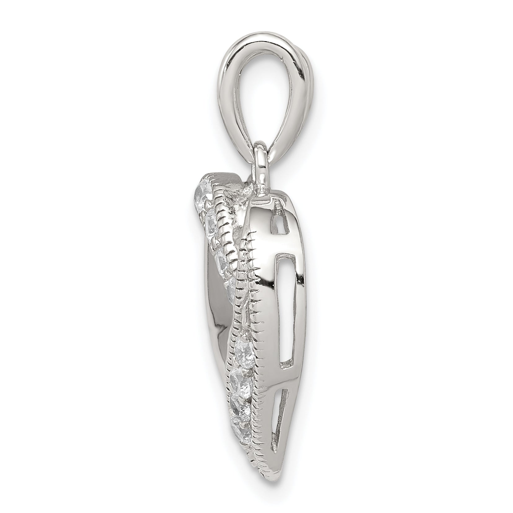 Sterling Silver CZ Heart Pendant Secondary image